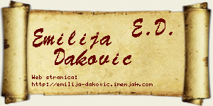 Emilija Daković vizit kartica